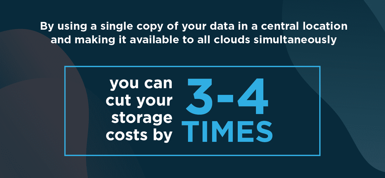 Using a single copy of your data, you can cut cloud storage costs by 3-4 times